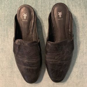 Frye Terri Black Italian Leather Mules, size 7